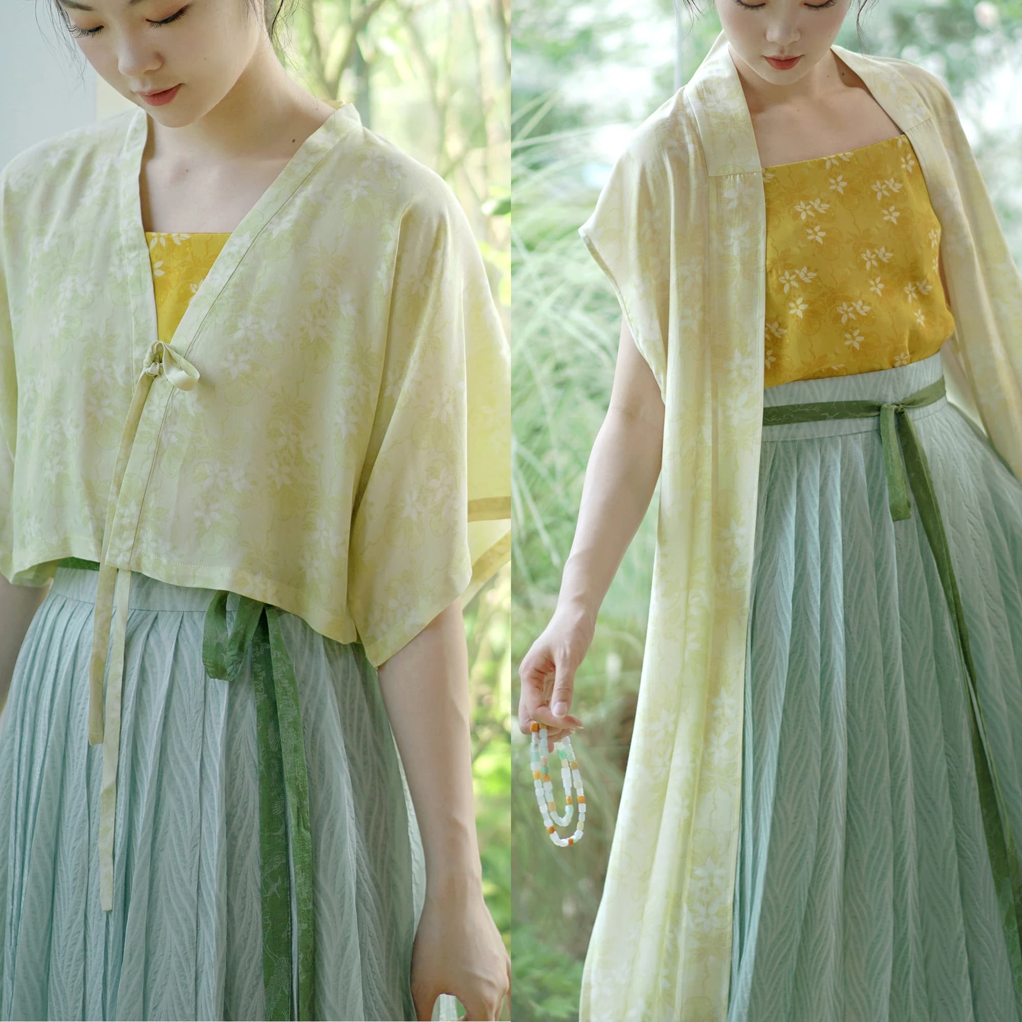 Gilet Lungo Estivo in Seta Misto Stile Song con Bottoni Frontali, Top Hanfu da Donna Stile Nazionale, Blusa con Bottoni Frontali a Fiori d'Arancio