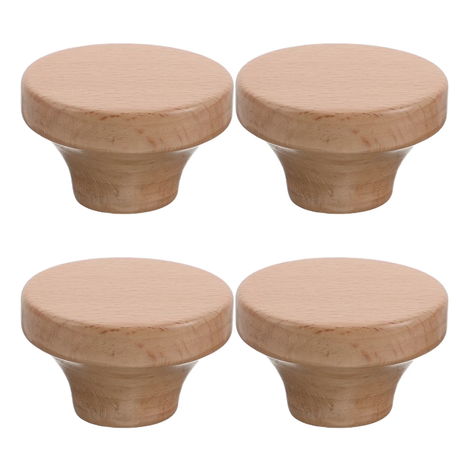 4 pezzi di pomelli rotondi in legno massello per armadi, maniglie a foro singolo, tiranti rustici per guardaroba, ricambi decorativi per mobili e cassetti