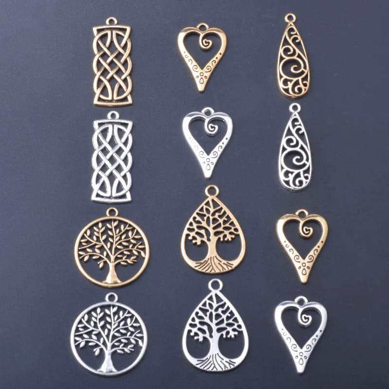10 pezzi Boho in lega di zinco orecchini dorati ciondoli con strass con perla imitazione fiore rotondo ciondolo girasole orecchini da donna fai da te