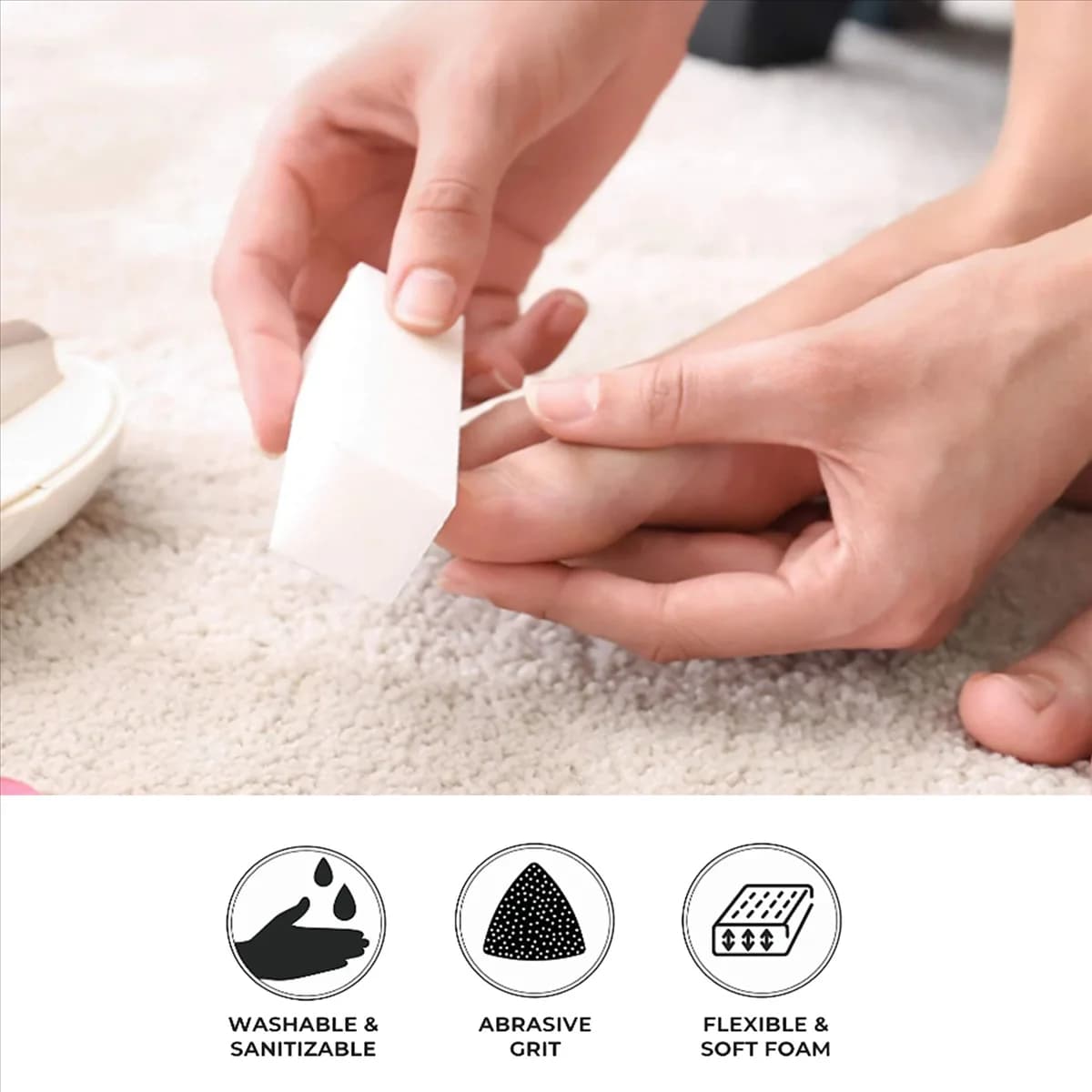 ABFW 10 x Blocchi di levigatura bianchi per il design delle unghie Blocco per lucidatura delle unghie Superfici per lucidatura Blocco per lima per unghie Strumento per manicure per nail art