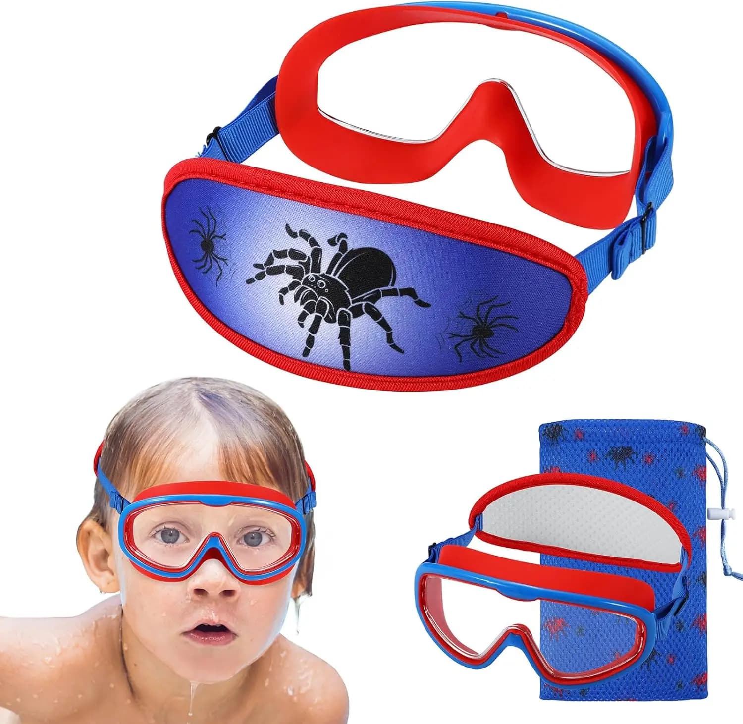 Children's Swimwear 4-7 Years, Wide Visual, Anti-fog, Fabric Strap, Waterproof UV Protection