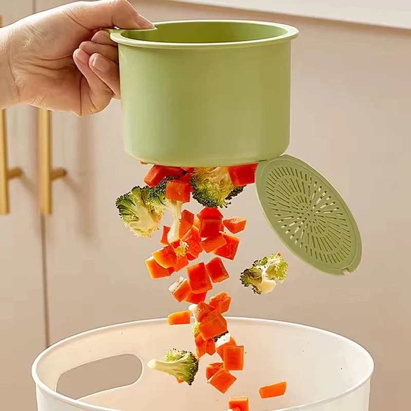 Raccoglitore di rifiuti alimentari Anti intasamento Filtro per lavello Cestello di scarico sospeso Organizzatore da cucina salvaspazio per spugne/utensili