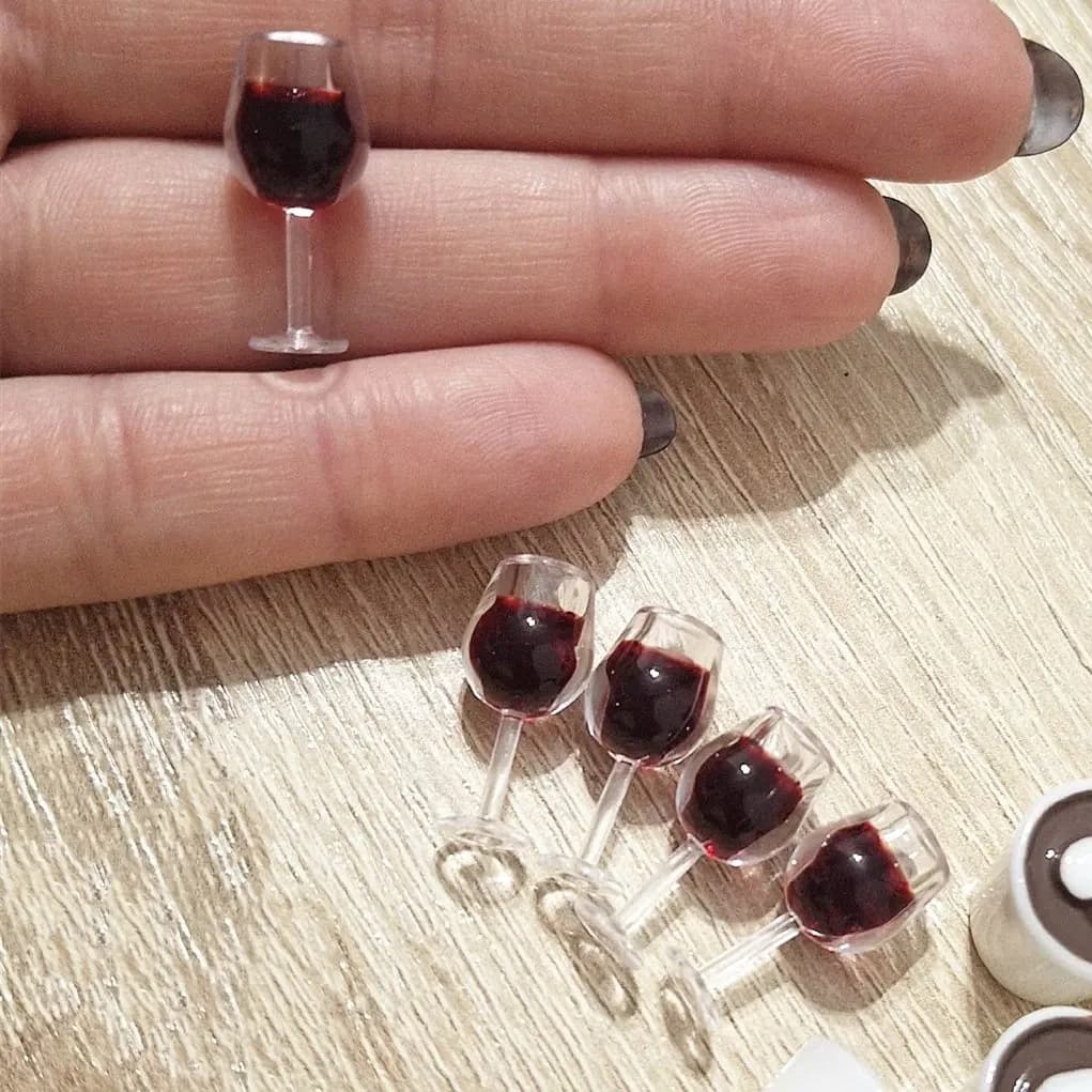 5 pezzi 1:12 tazza di caffè in miniatura tazza di vino tazza di birra bottiglia di vino modello casa delle bambole per mobili decorazioni per la casa giocattolo