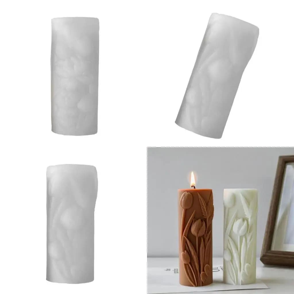 L43A Flowers Cylinder Silicone Mould Epoxy Resin Molds Molds Plasters Molds
