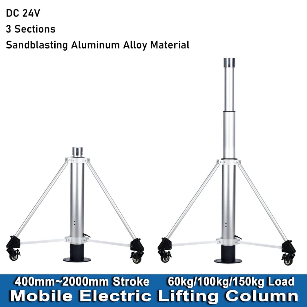 Telaio di sollevamento triangolare Mobile con rulli colonna di sollevamento elettrica corsa 2000mm carico 150kg DC24V attuatore lineare pesante