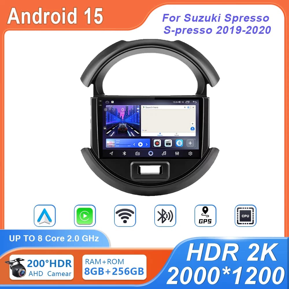 DSP Android Autoradio Per Suzuki Spresso S-presso 2019-2020 CPU ad alte prestazioni Lettore Video Multimediale Navigazione GPS Dash Cam