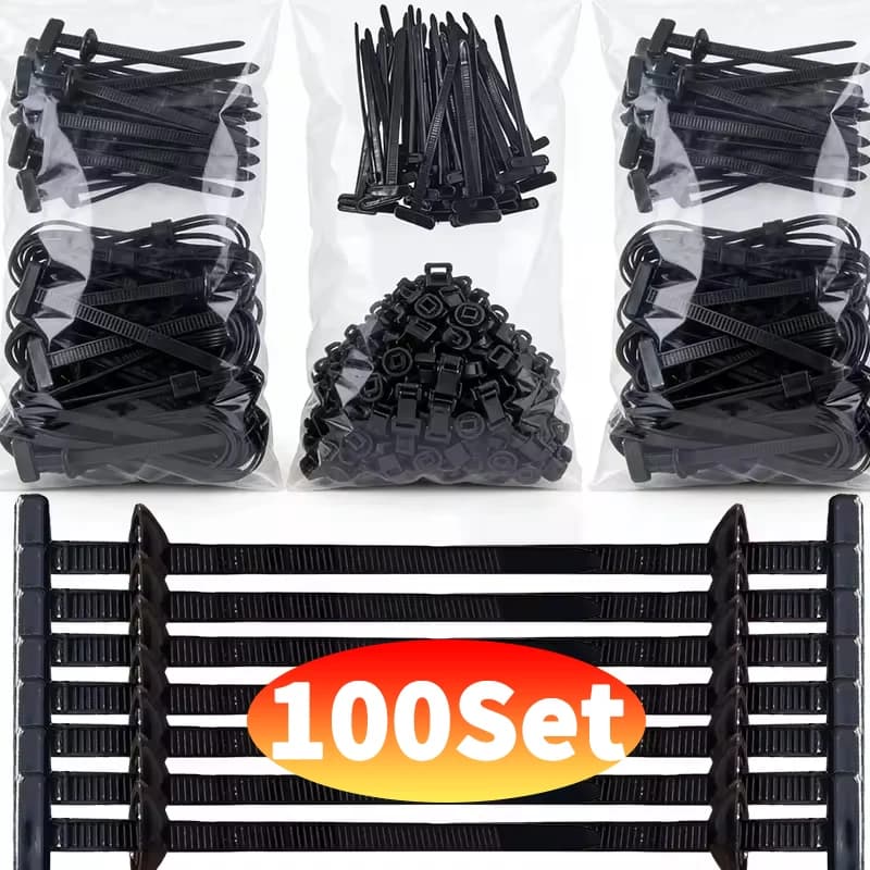 5/100Set ZiiZ Car Nylon Tie Wrap Cable Fixed Fastener Clips Car Hose Fastening Zip Strap Self-Locking Reusable Nylon Cable Ties