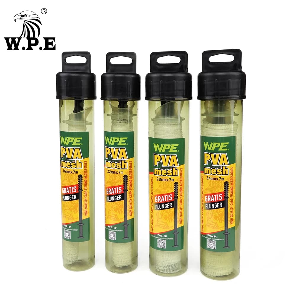 W.P.E 1 pz PVA Carp Fishing Mesh 7m tubo 16mm/22mm/28mm /34mm ricarica solubile in acqua Carp Fishing Bait Mesh Net Pesca alla carpa Pesca Pesca