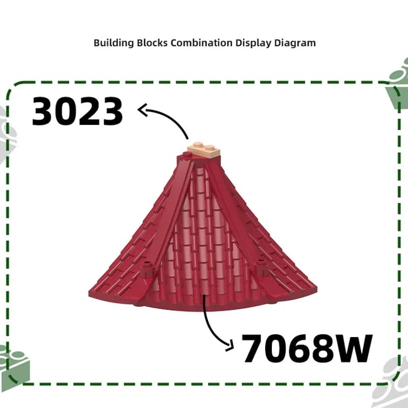 MOC 1PCS 7068W Europeanizing Octagonal Pointed Roof Building Blocks Architecture Tile Board Bricks Toys Birthday Boys Girl Gifts