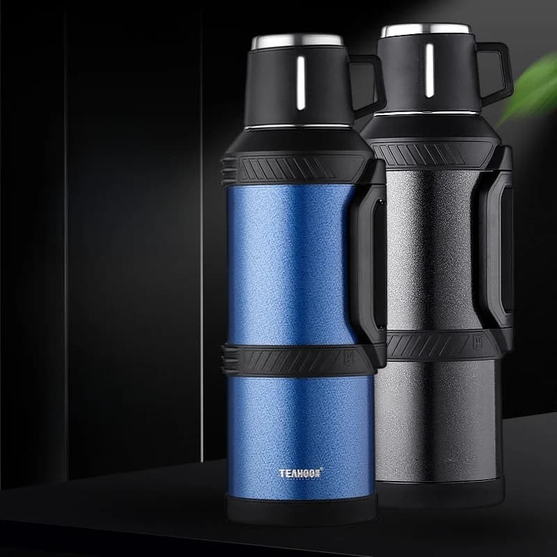 5L Extra Large Portable Thermal Bottle with Handle, Chinese Style, Stainless Steel 304, for External
