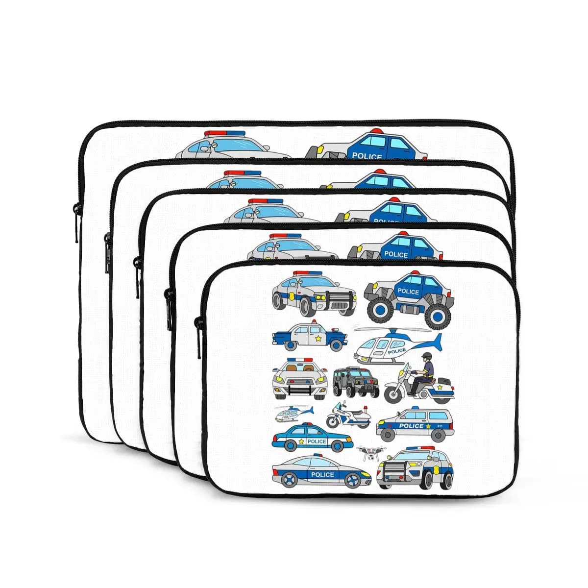 Custodia per laptop per notebook di design per auto della polizia Custodia per custodia per notebook da 10 12 13 15 17 pollici Custodia antiurto per tablet