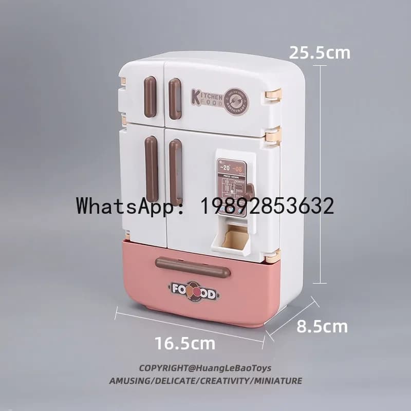 Frigorifero Giocattolo per Bambini, Grande Cucina Giocattolo per Bambine e Bambini, Mini Casa delle Bambole con Cibo, Regalo Educativo