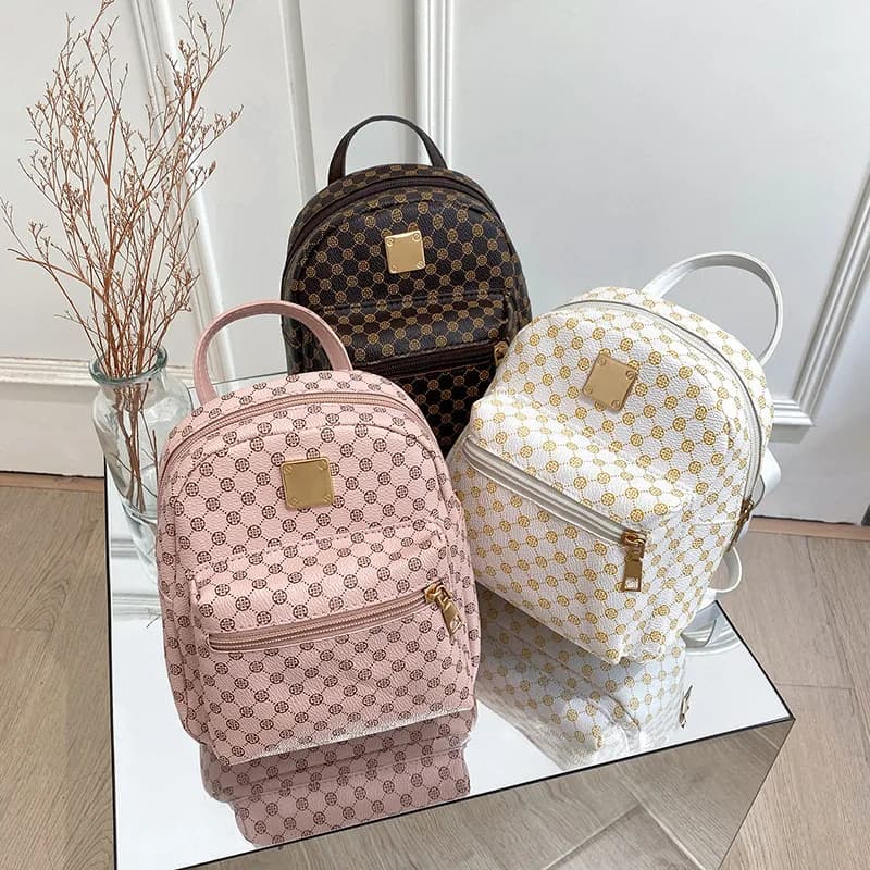 Mini zaino da donna con stampa vintage, zaino casual convertibile con manico superiore per l'uso quotidiano e i viaggi