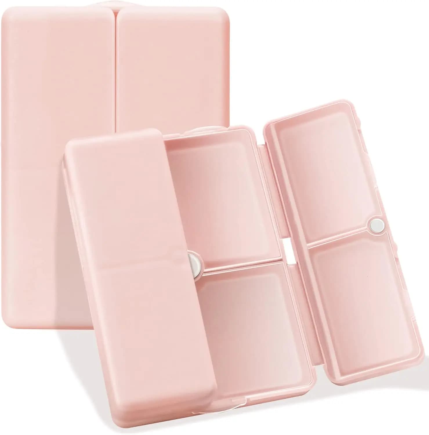 Organizzatore di pillole pieghevole a 7 scomparti per viaggi, vitamine e integratori - Rosa