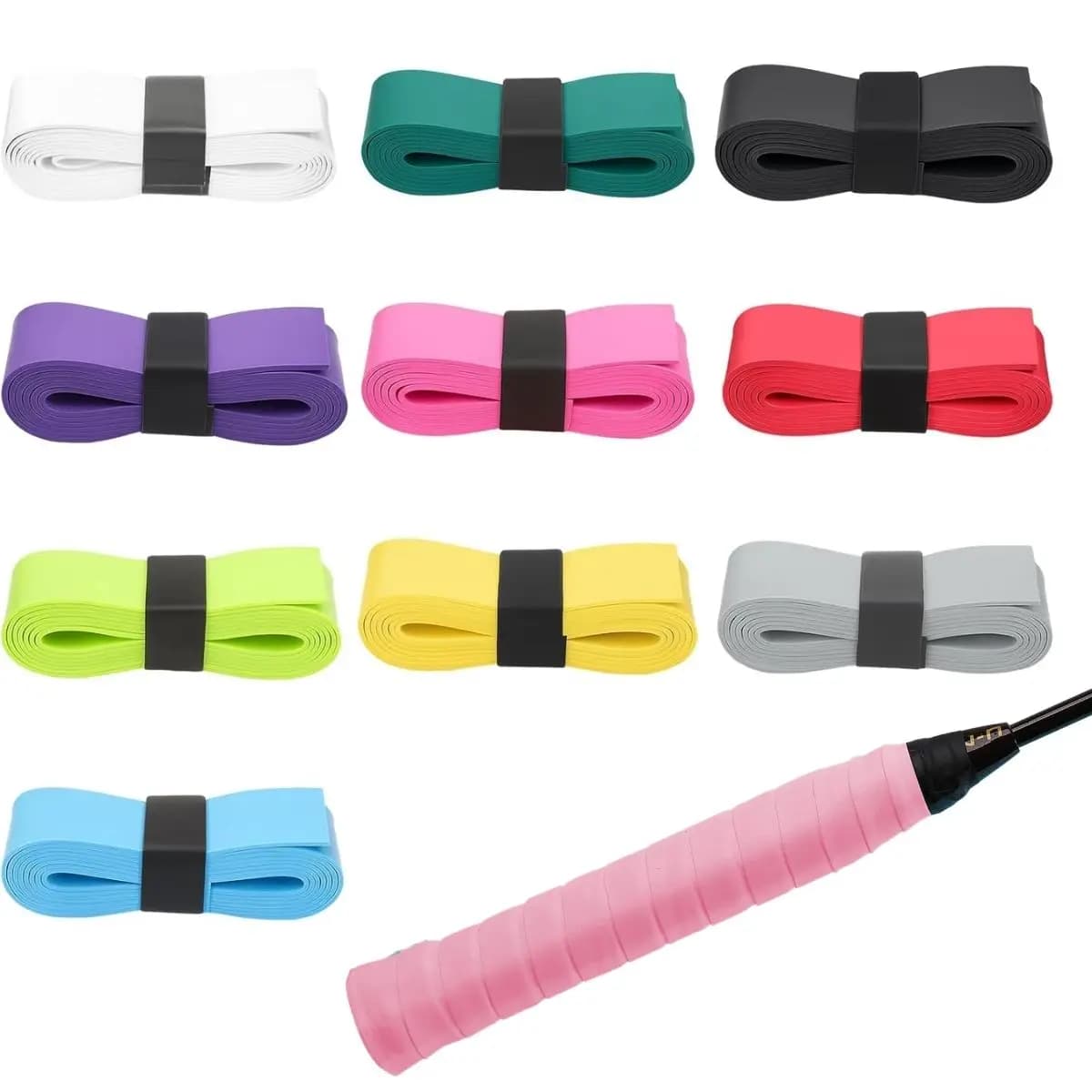 10Pcs Random Color Racket Grip Tape, Breathable Non-slip Badminton Racket Grip Tape Tennis Racket Grip Tape