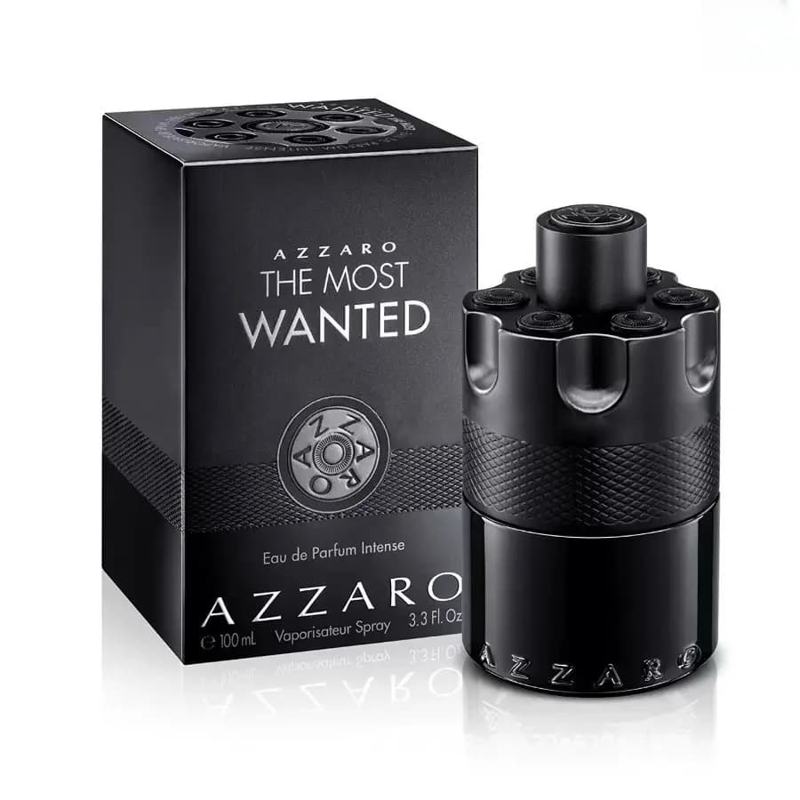 Azzaro The Most Wanted Eau De Parfum Intense 100ml/3.4oz, Warm Charming Caramel Wood Warm aroma, Long-Lasting Fragrance; Iconic Black Cannon Barrel Design, Full of Male Charm, Suitable for Commuting and Dating, Preferred for Personal Use and Gift Giving