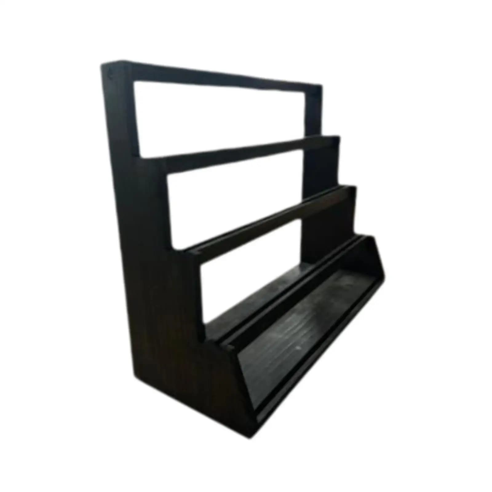 Wooden Card Holder Display Rack 4 Level Trading Card Storage Organizer for TCG Sports Game Slabs Collectible Desk Decor