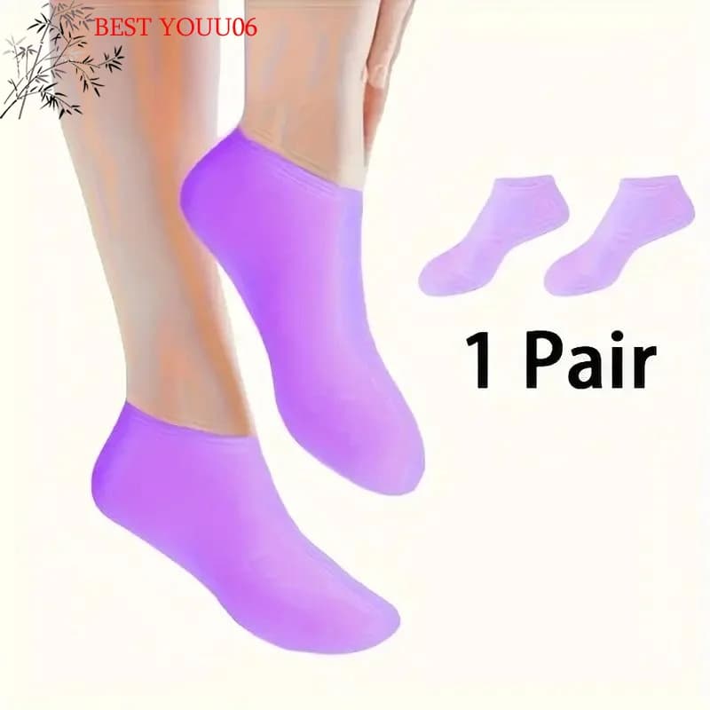 Hot 1pair Silicone Moisturizing Foot Sock For Dry Cracked Feet Foot Care Socks Spa Pedicure Socks Massage Moisturizing Gel Sock