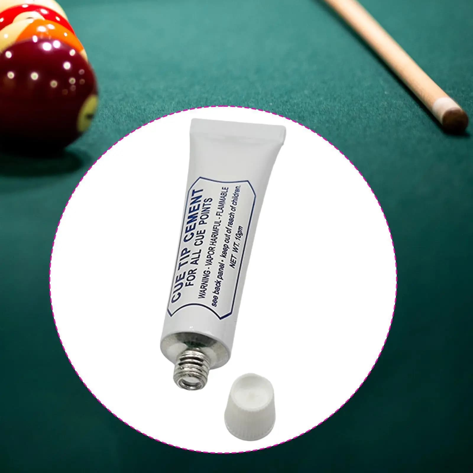 Colla per punte per stecche da biliardo Multifunzionale 10G Facile da usare Stabile Accessori per stecche da biliardo Colla Testa a sfera Adesivo Manutenzione della piscina