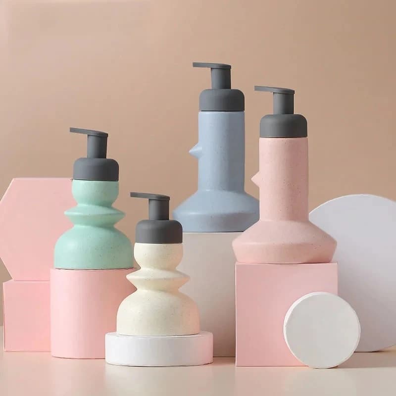 Dispenser per bottiglie con pompa per sapone schiumogeno in ceramica Dispenser per liquidi Bottiglie per pressa in schiuma per mousse per sub-imbottigliamento nordico Accessori per il bagno