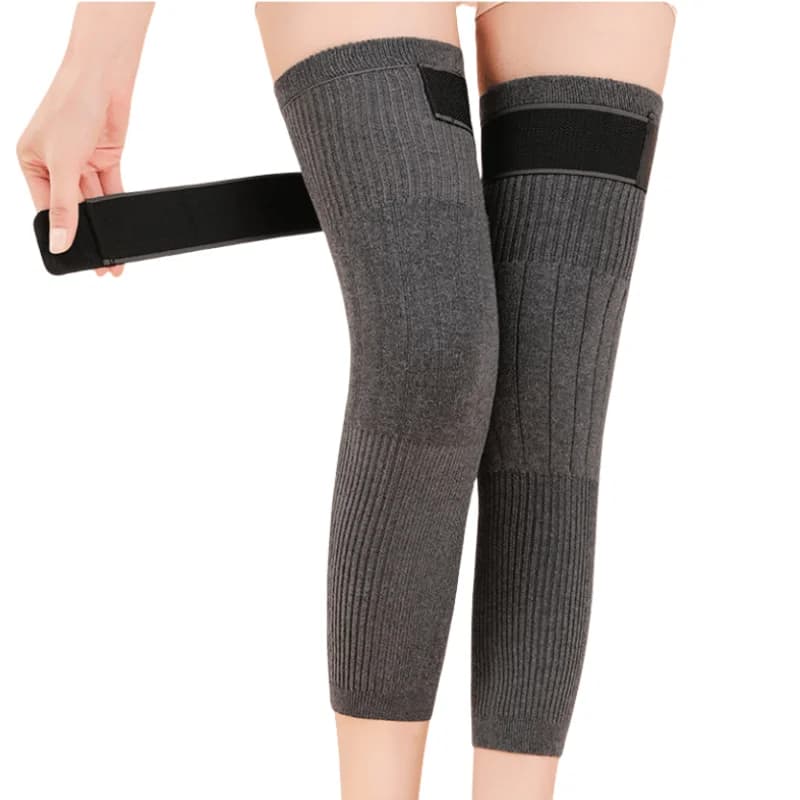 1 paio di ginocchiere termiche antiscivolo in lana elastica e cashmere ginocchiera supporto protezione ginocchiere scaldamuscoli calze legging avvolge