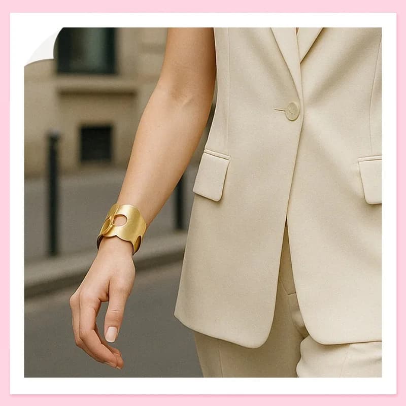 Bracciale ad anello geometrico aperto, dal design semplice e alla moda, dallo stile audace, versatile per il tempo libero quotidiano da donna