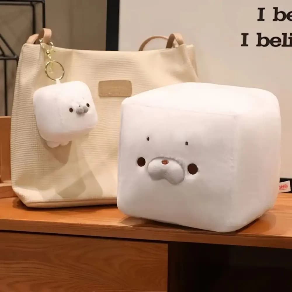 High-quality Tofu Seal Comfortable Kawaii Square Seal Cartoon Creative Cartoon Seal Throw Pillow