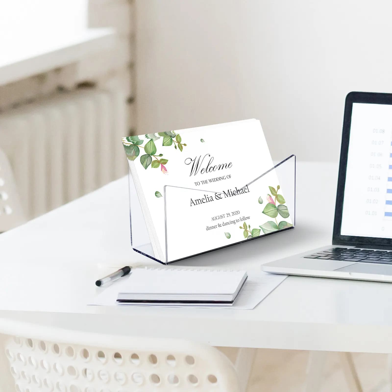 Organizzatore per Posta da Scrivania in Acrilico Trasparente, Porta Lettere e Buste, Classificatore per Ufficio, Casa, Studio, Organizzazione Scrivania, Cancelleria