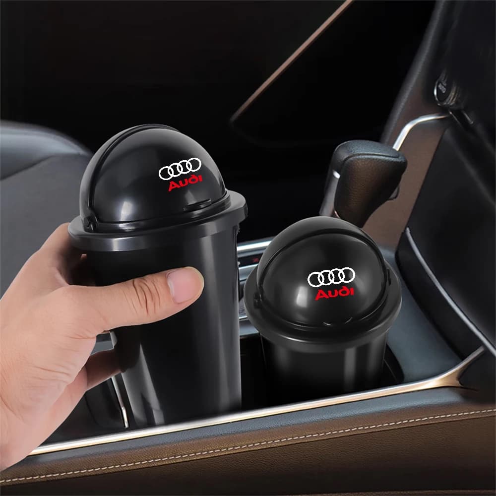 Car Trash Bin Can Mini Auto Dust Organizer Car Interior Rubbish Container Storage Box Bucket Auto Accessories For Audi Sline A3