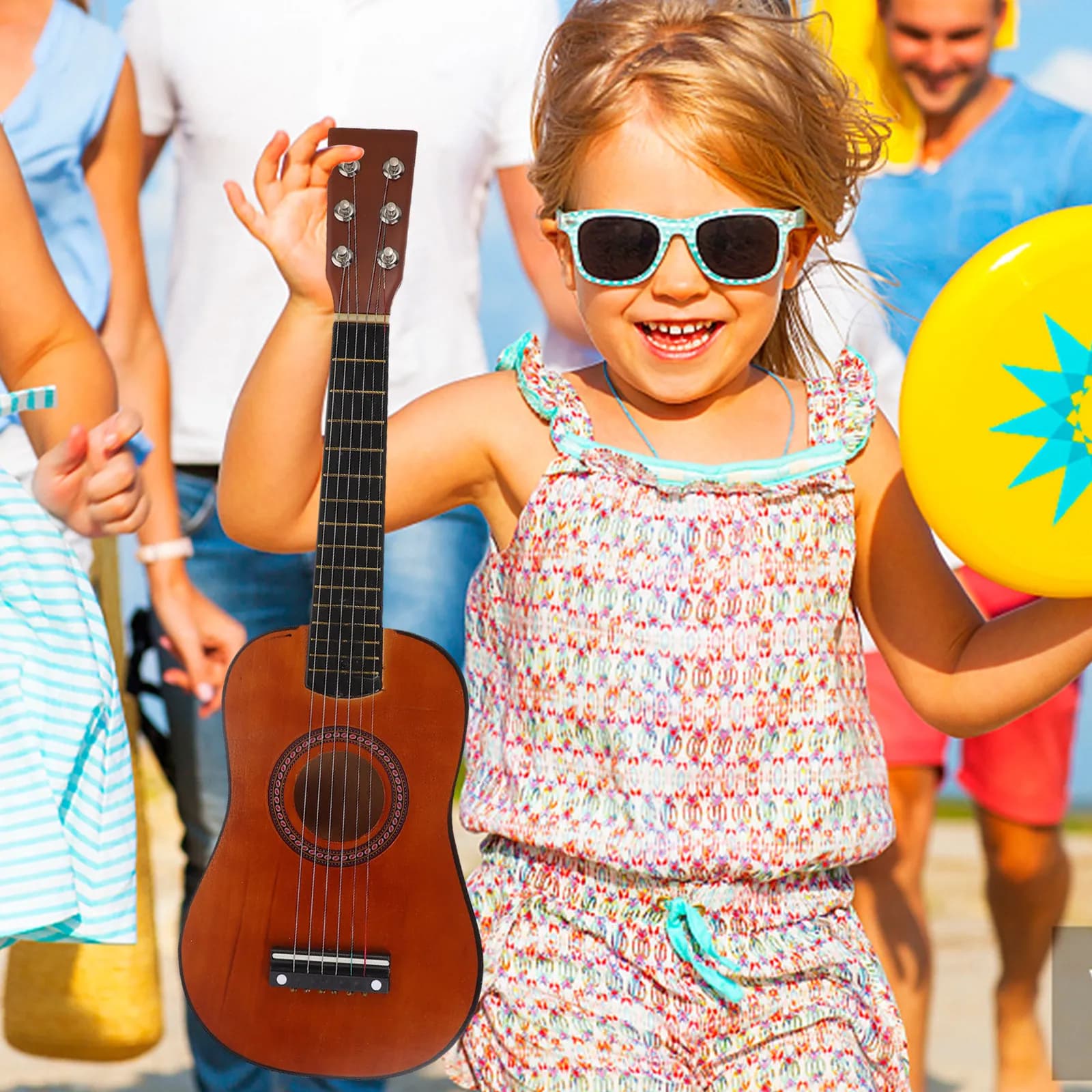Wooden Kid Guitar Musical Instrument Educational Beginner 23 Inch Small Guitar Gift for Kids Practice Playing Kids Ukulele