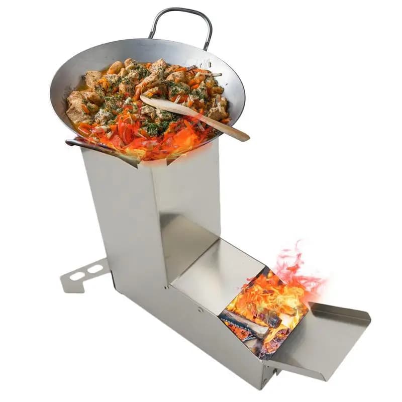 Backpacking stufa a legna Mini stufa a legna BBQ stufa a legna portatile campeggio stufa a legna pieghevole all'aperto a legna