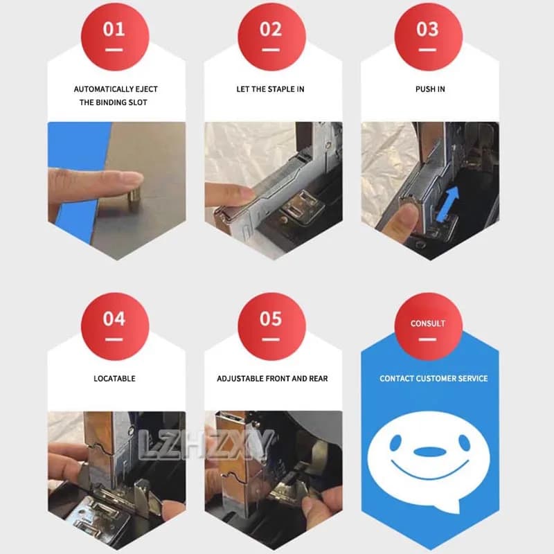 Cucitrice elettrica Rilegatrice automatica a induzione intelligente 200 pagine Cucitrice per carichi pesanti Ispessimento per ufficio portatile
