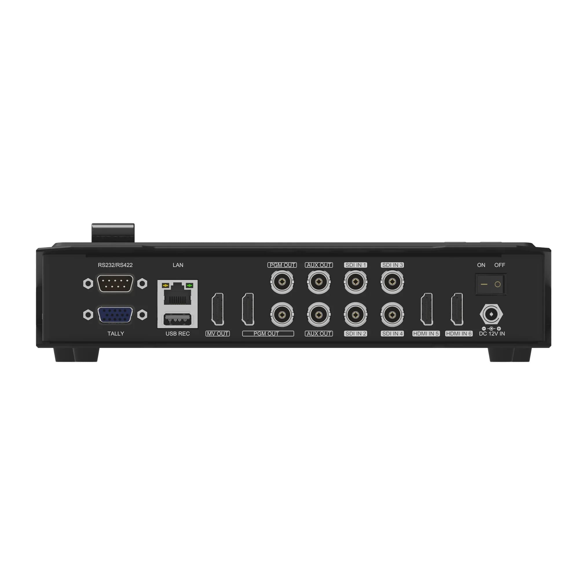 AVMATRIX Shark S6 Switcher Video a 6 Canali con Display LCD Integrato da 5 Pollici, Controllo Telecamere PTZ, Streaming RTMP e Registrazione