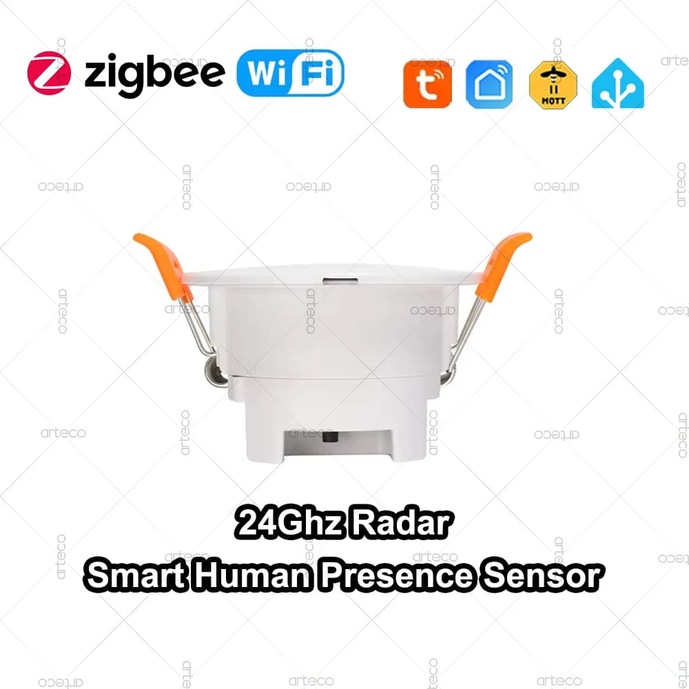 Tuya WiFi ZigBee Sensore di presenza umana 24G MmWave Radar Luminance/Distancia Micro rilevamento del movimento Sensore di presenza per montaggio a soffitto