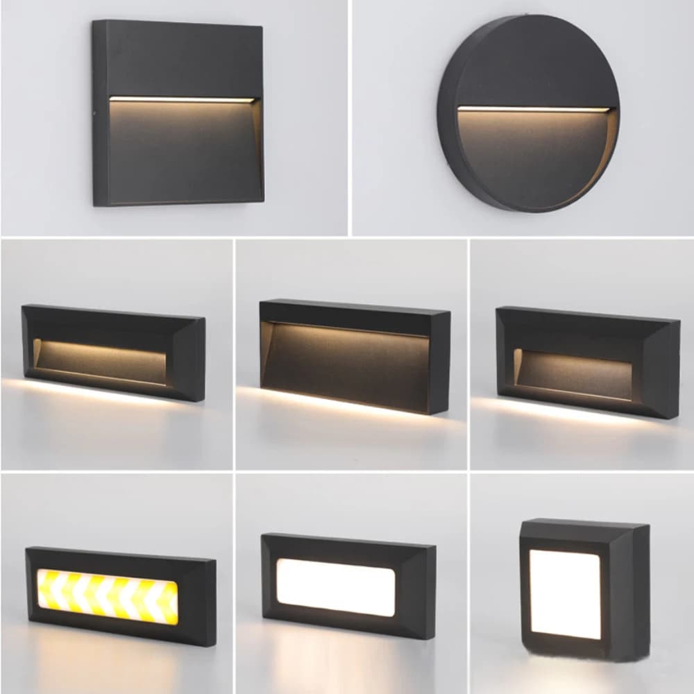 Lampade da parete a LED per esterni Montaggio superficiale Portico Luce Rotonda Quadrata Balcone Terrazza Illuminazione da ponte Street Yard Recinzione Cancello Applique IP65