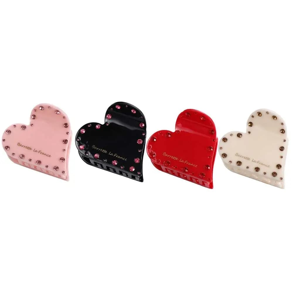 Fermaglio per capelli a forma di cuore in acetato con design geometrico, stile coreano, accessorio femminile con diamanti, fermaglio a pinza per capelli.