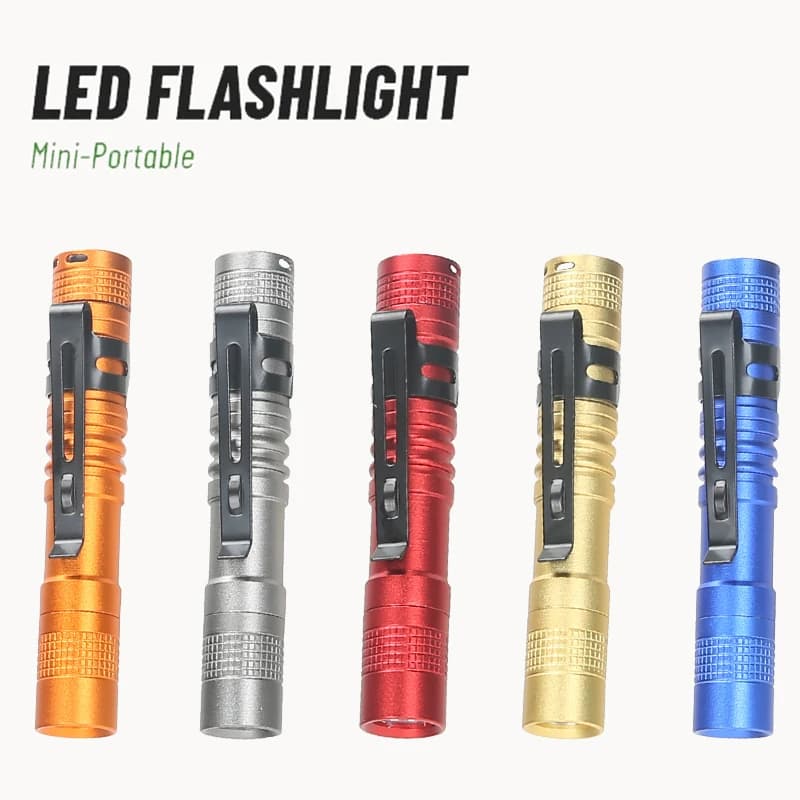 Mini portable LED pen torch with pen clip Ultra portable pocket torch Use AAA battery for outdoor camping emergency lamp