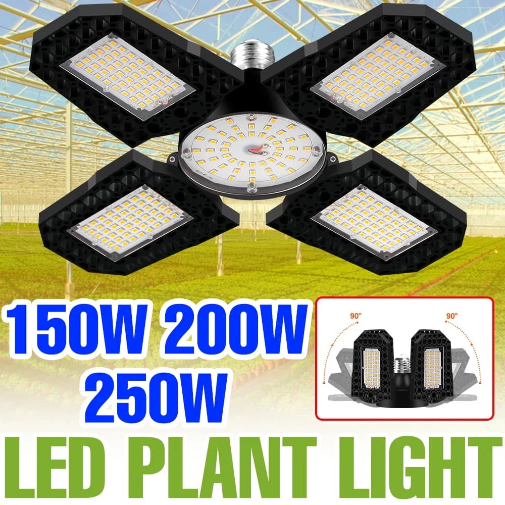 Lampada LED per Coltivazione Piante 250W, Spettro Completo 220V, per Coltivazione Indoor, Attacco E27/E26, Deformabile, per Fiori, Semi e Verdure, Illuminazione Supplementare