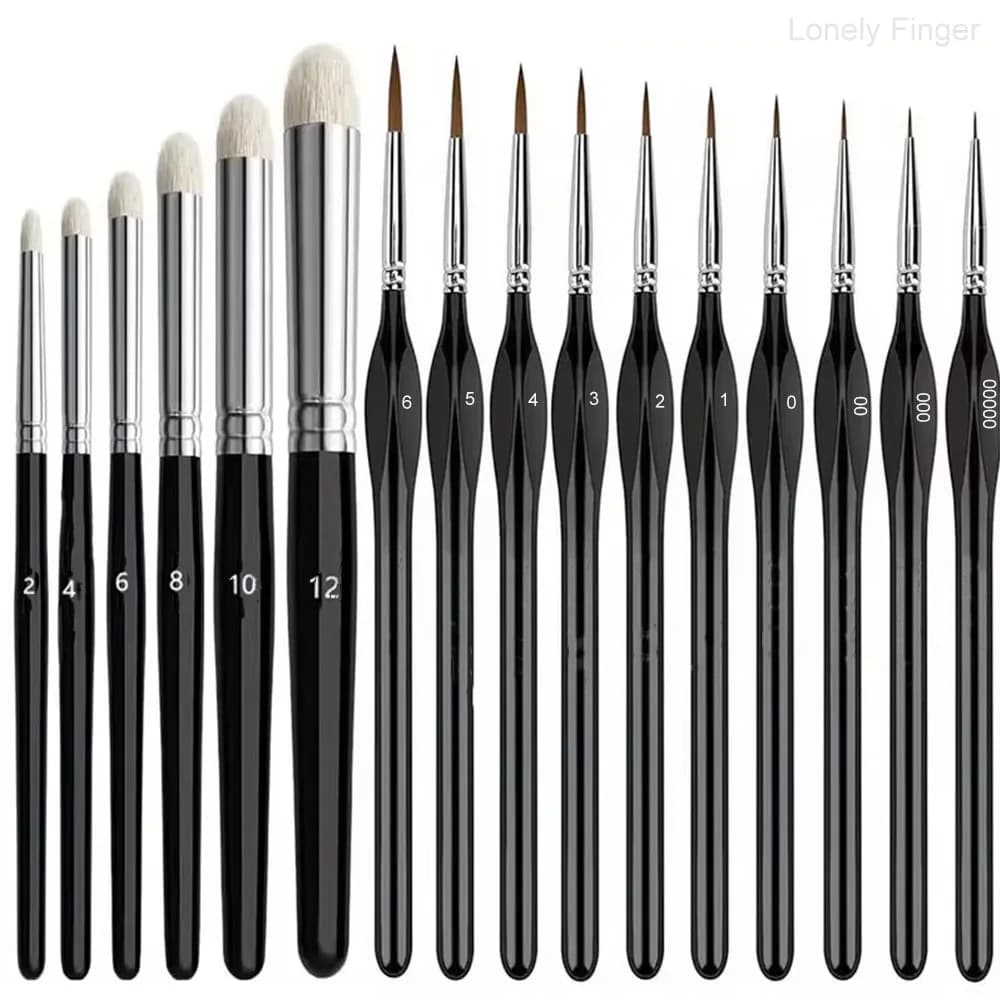 Paint Brushes Set of Wooden Handles Brushes Professional for Drybrush Oil, Acrylic and Watercolor Painting,3pcs/6pcs/10pcs16pcs