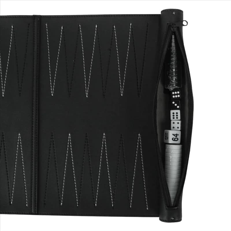 MACH-Roll Up Set da backgammon Set da gioco da tavolo da viaggio portatile per adulti e bambini Pieghevole PU Classico Scacchiera Roll-Up Durevole