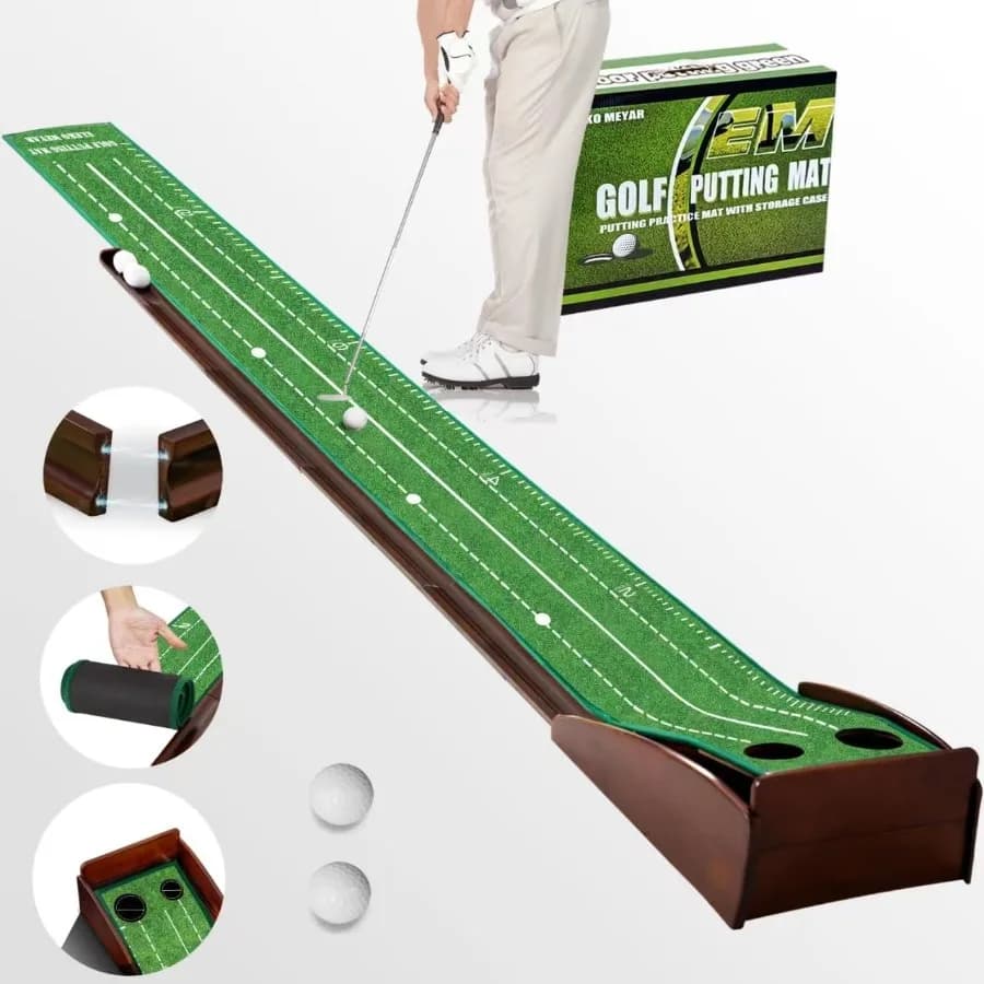 Indoor Golf Putting Mat with Ball for Practice Portable Easy to Clean Realistic Putting Surface for Home or Office Use Ideal fo