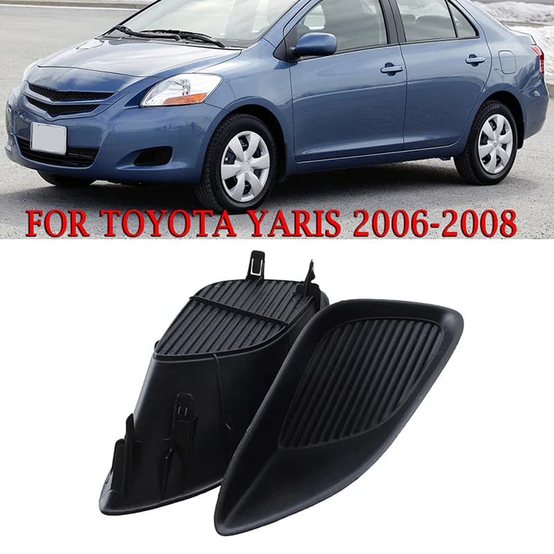 Copertura del telaio della luce di nebbia senza foro per Toyota Yaris 2006-2008 4 porte paraurti anteriore nero inferiore chiuso griglia cellulare accessori auto
