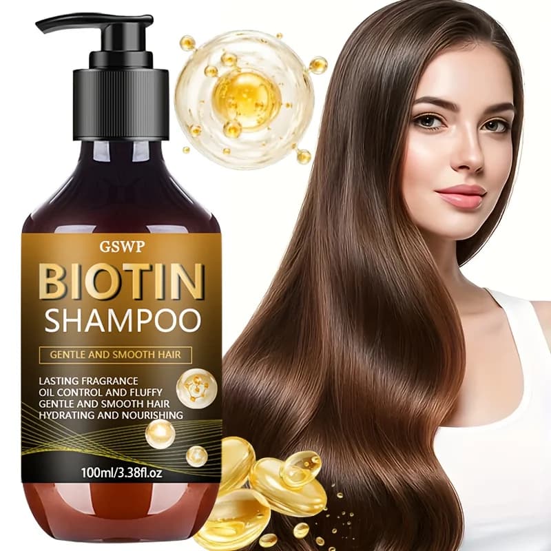 GSWP Shampoo alla Biotina Liscio e Setoso Fragranza a Lunga Durata Controllo del Sebo Fresco e Voluminoso Pulizia Delicata .100ml /200ml