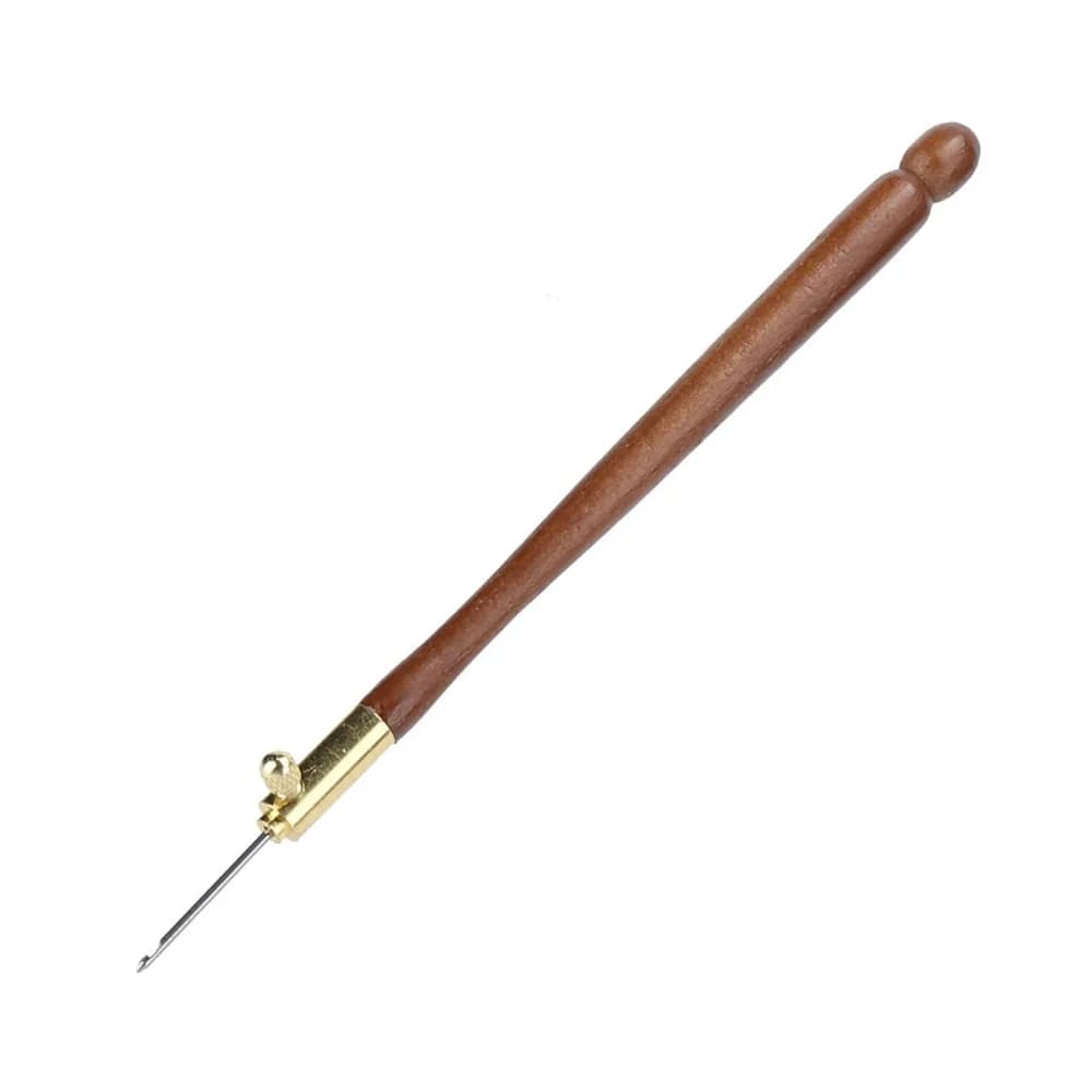 Wood Handles French Embroidery Hooks Metal Hooks Handheld Beading Embroidery Needle Interchangeable Needle Reverse Embroidery