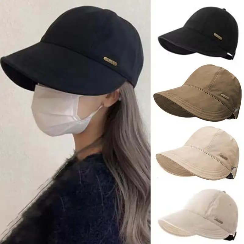 Cappelli Estivi alla Moda con Pieghe per Donne, Protezione UV, Tesa Larga, Cappello da Spiaggia, Visiera Regolabile da Pescatore, Asciugatura Rapida