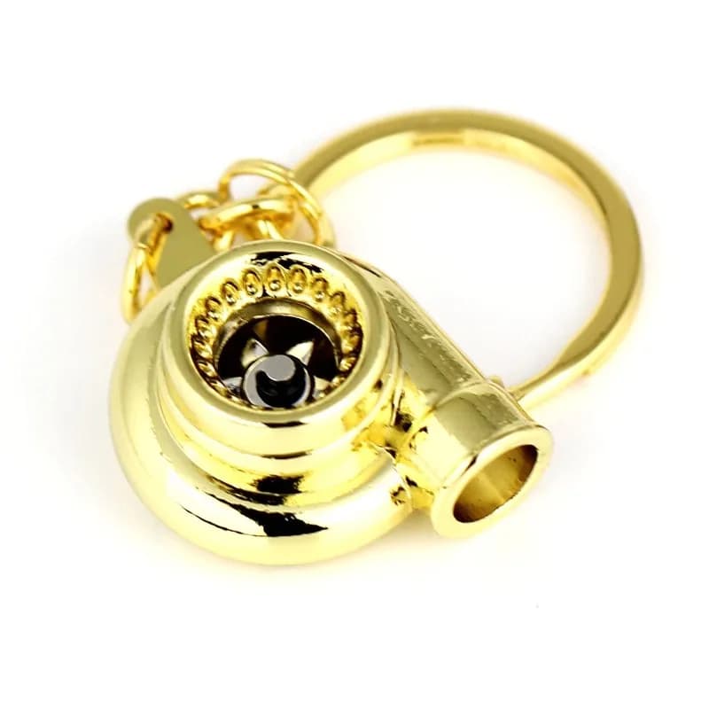 1 Piece of Car Accessory Turbocharger Keyring Key Accessory Mini Turbocharger Lock Chain Rotating Turbocharger Keychain