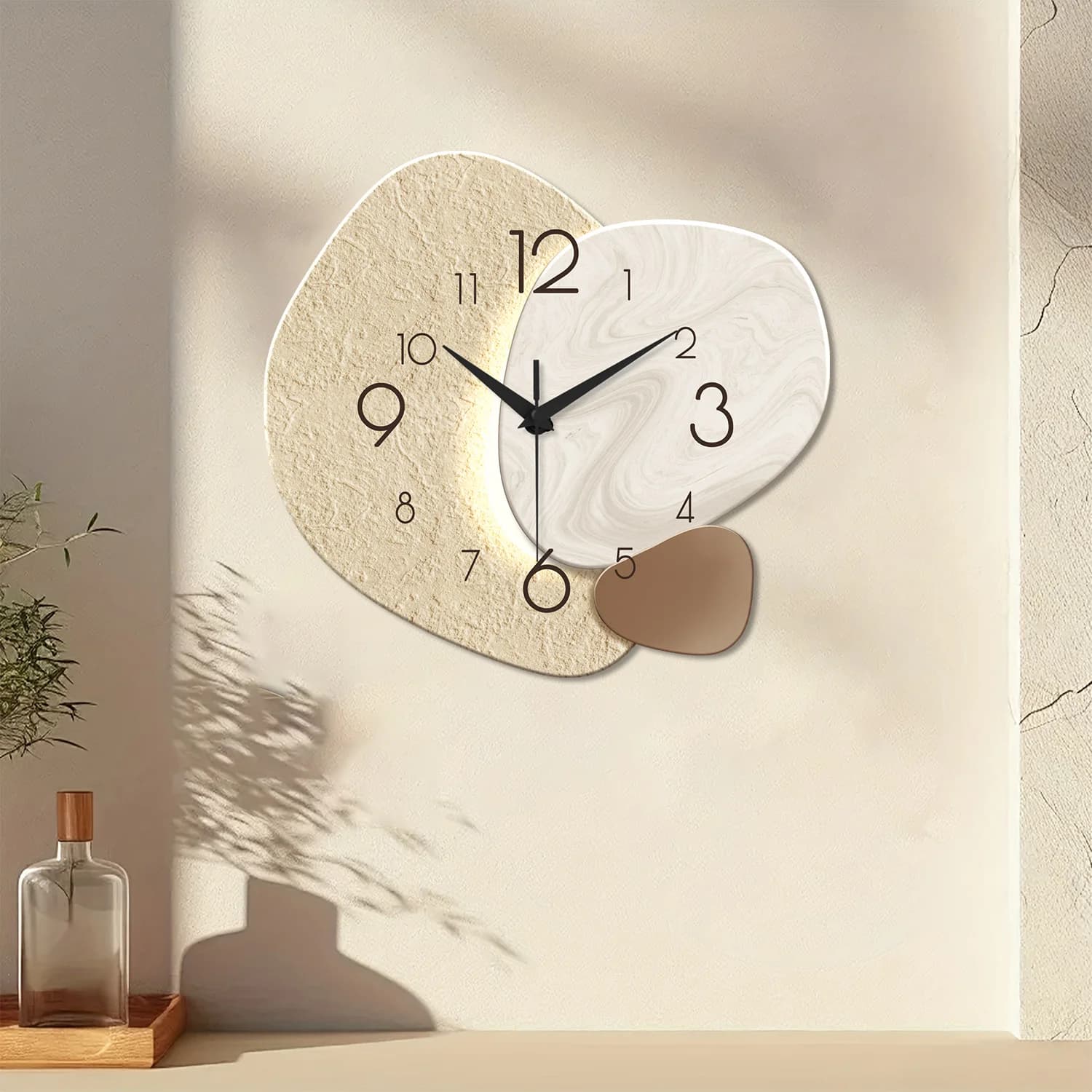 Orologio da Parete Moderno e Semplice, Silenzioso al Quarzo, per Camera da Letto e Soggiorno, Decorazione da Parete, Senza Batteria