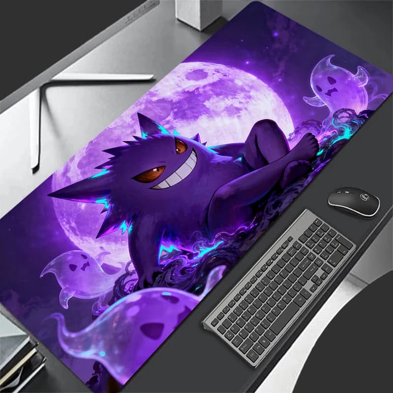 Tappetino per Mouse Anime Pokemon Gengar, Accessori da Gaming, Tappetino per Tastiera Varmilo, Tappetino da Scrivania, Tappeto per Gamer, Mousepad