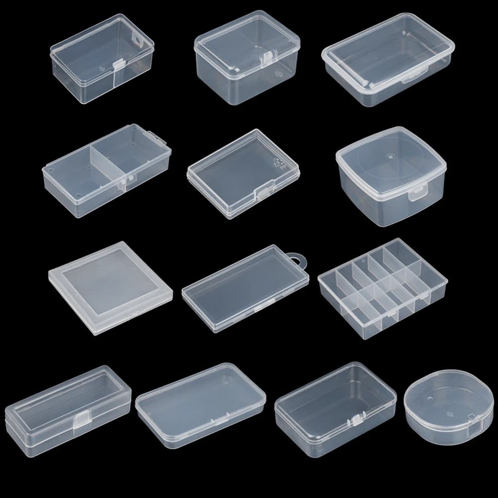 Nuova Mini scatola di plastica scatola rettangolare scatola traslucida scatola di imballaggio scatola di immagazzinaggio contenitore di immagazzinaggio di gioielli durevole antipolvere