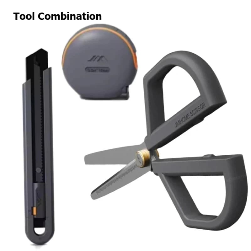 JIMIHOME Scissors Art Knife Tape Measure Adjustable Protective Sheath Precision Light Duty Office DIY Hand Tools Kit Home